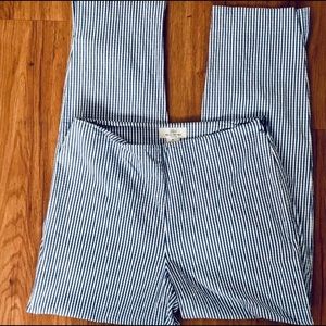 Blue and white seer sucker crop pants!